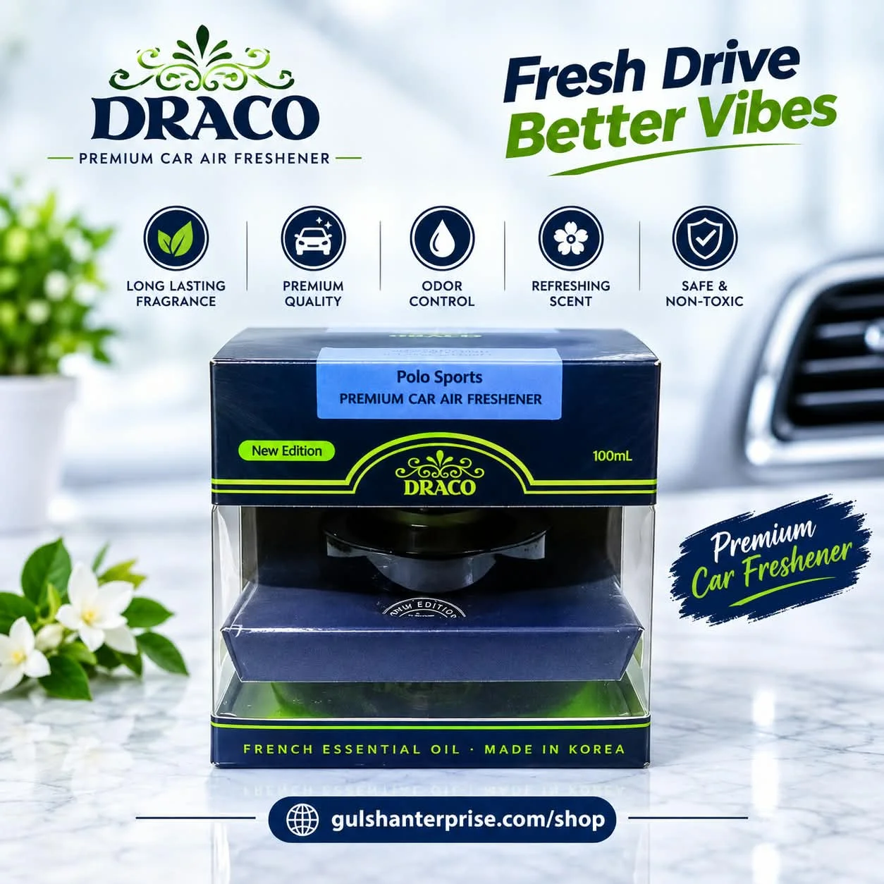 Draco Polo Sports Premium Car Air Freshener – New Edition (100mL) - Gulshan Enterprise